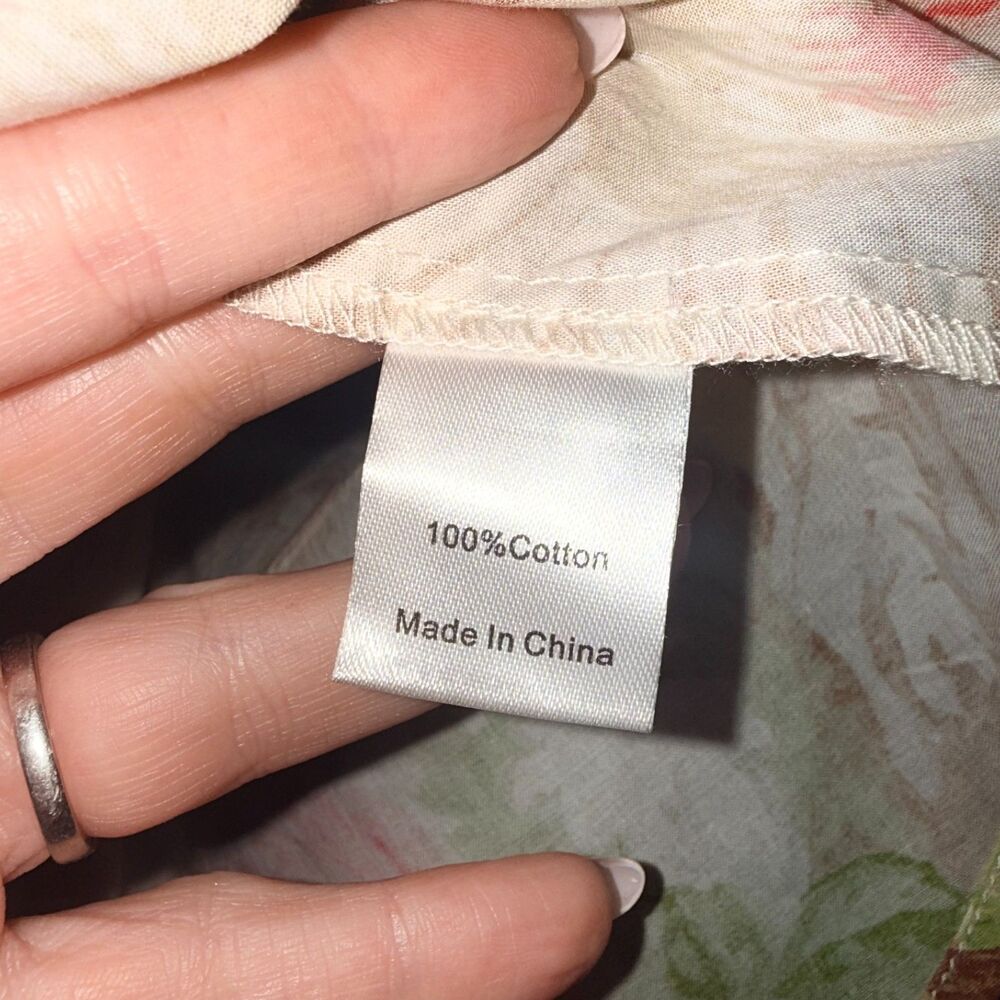 Tuckernuck Sun Faded Floral Pink Ruffle Collar Button Down Shirt - M - Picture 8 of 8